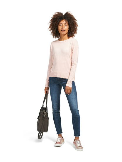 Pullover uni 1/1 round-neck - 5466/rose smoke