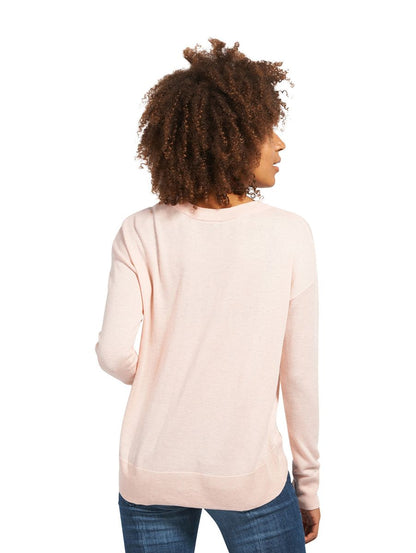 Pullover uni 1/1 round-neck - 5466/rose smoke