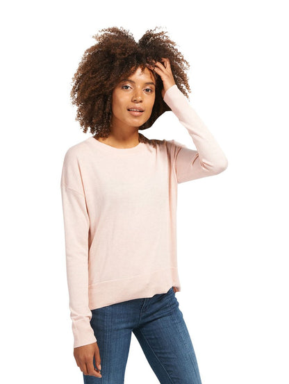 Pullover uni 1/1 round-neck - 5466/rose smoke