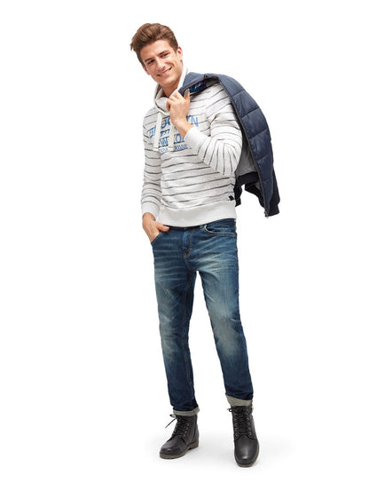 gestreiftes Sweatshirt mit Print