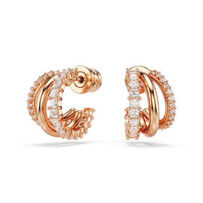 Hyperbola Kreolen, Verschiedene Schliffe, Mini, Weiß, Roségold-Legierungsschicht