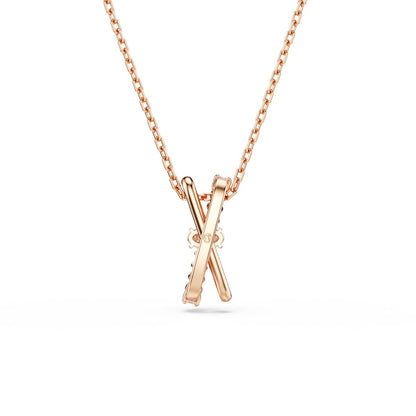 Hyperbola Anhänger, Verschiedene Schliffe, Twist, Weiß, Roségold-Legierungsschicht