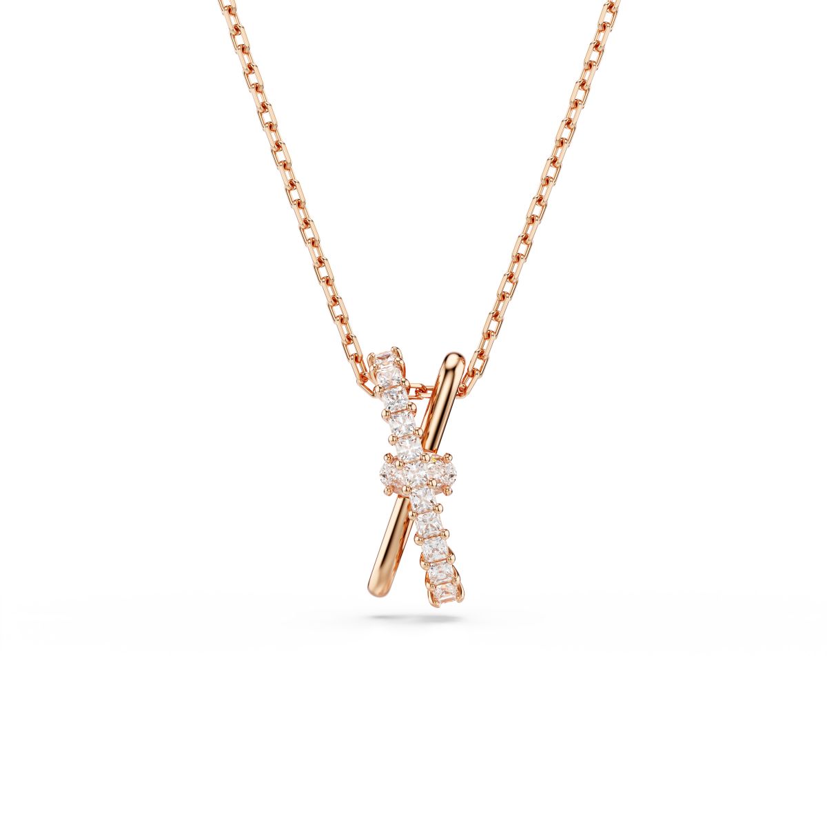 Hyperbola Anhänger, Verschiedene Schliffe, Twist, Weiß, Roségold-Legierungsschicht