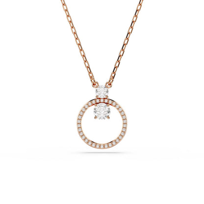 Constella Anhänger, Pavé, Rundschliff, Weiß, Roségold-Legierungsschicht