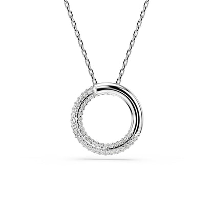 Dextera Anhänger, Pavé, Weiß, Rhodiniert