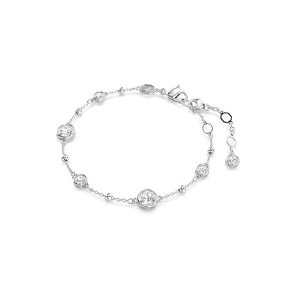 Imber Armband, Rundschliff, Weiß, Rhodiniert