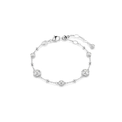 Imber Armband, Rundschliff, Weiß, Rhodiniert