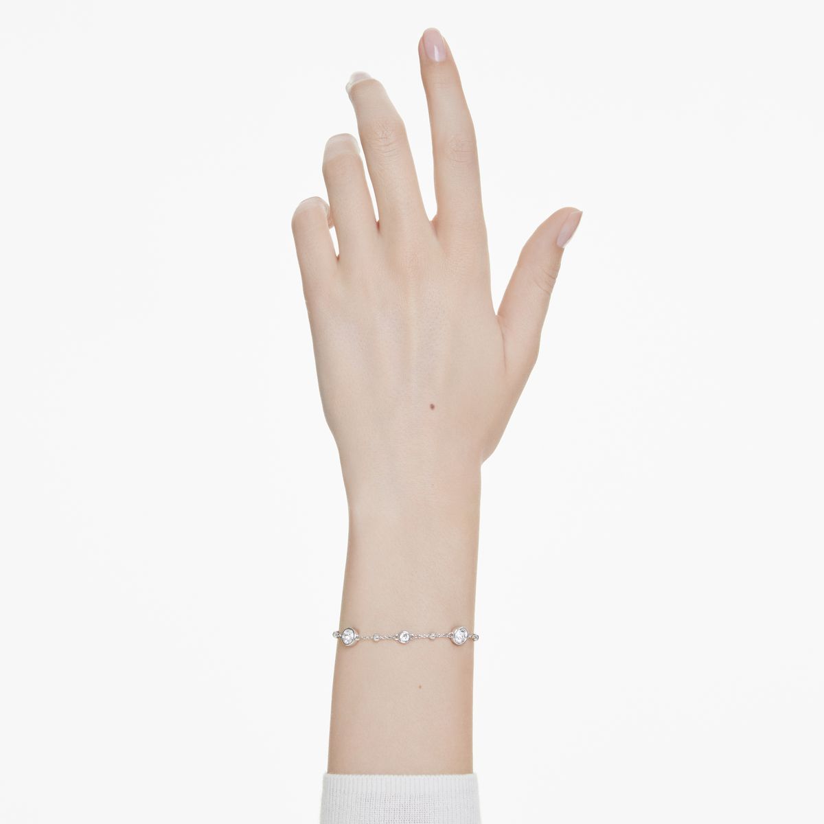 Imber Armband, Rundschliff, Weiß, Rhodiniert