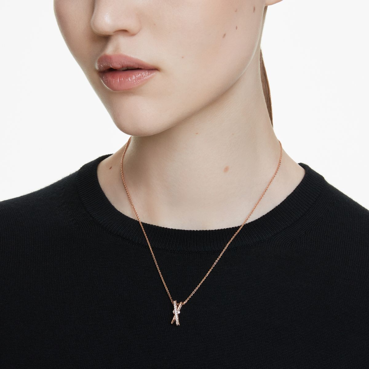 Hyperbola Anhänger, Verschiedene Schliffe, Twist, Weiß, Roségold-Legierungsschicht