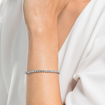 Imber Emily Tennis Armband, Rundschliff, Weiß, Rhodiniert