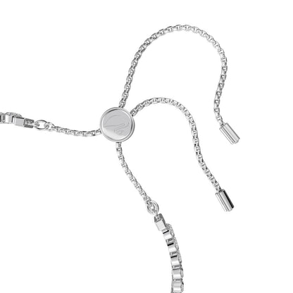 Matrix Tennis Armband, Rundschliff, Weiß, Rhodiniert