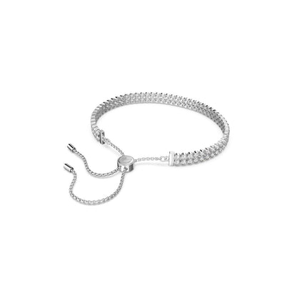 Matrix Tennis Armband, Rundschliff, Weiß, Rhodiniert