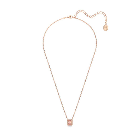 Una Halskette, Oktagon-Schliff, Rosa, Roségold-Legierungsschicht