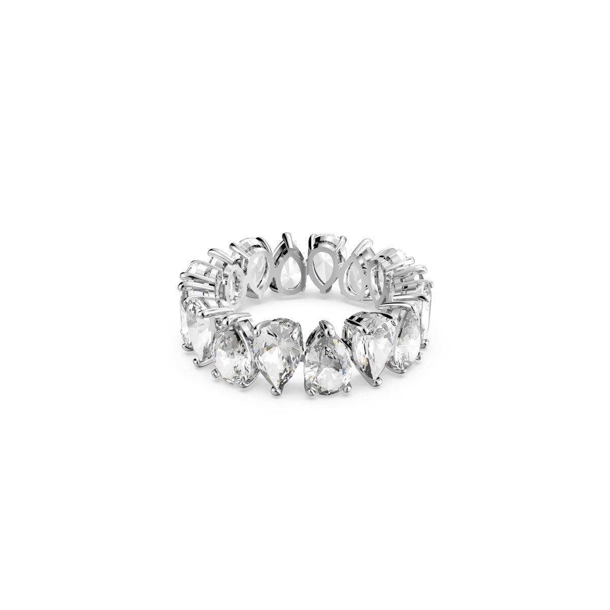 Matrix Vittore Ring, Tropfenschliff, Weiß, Rhodiniert