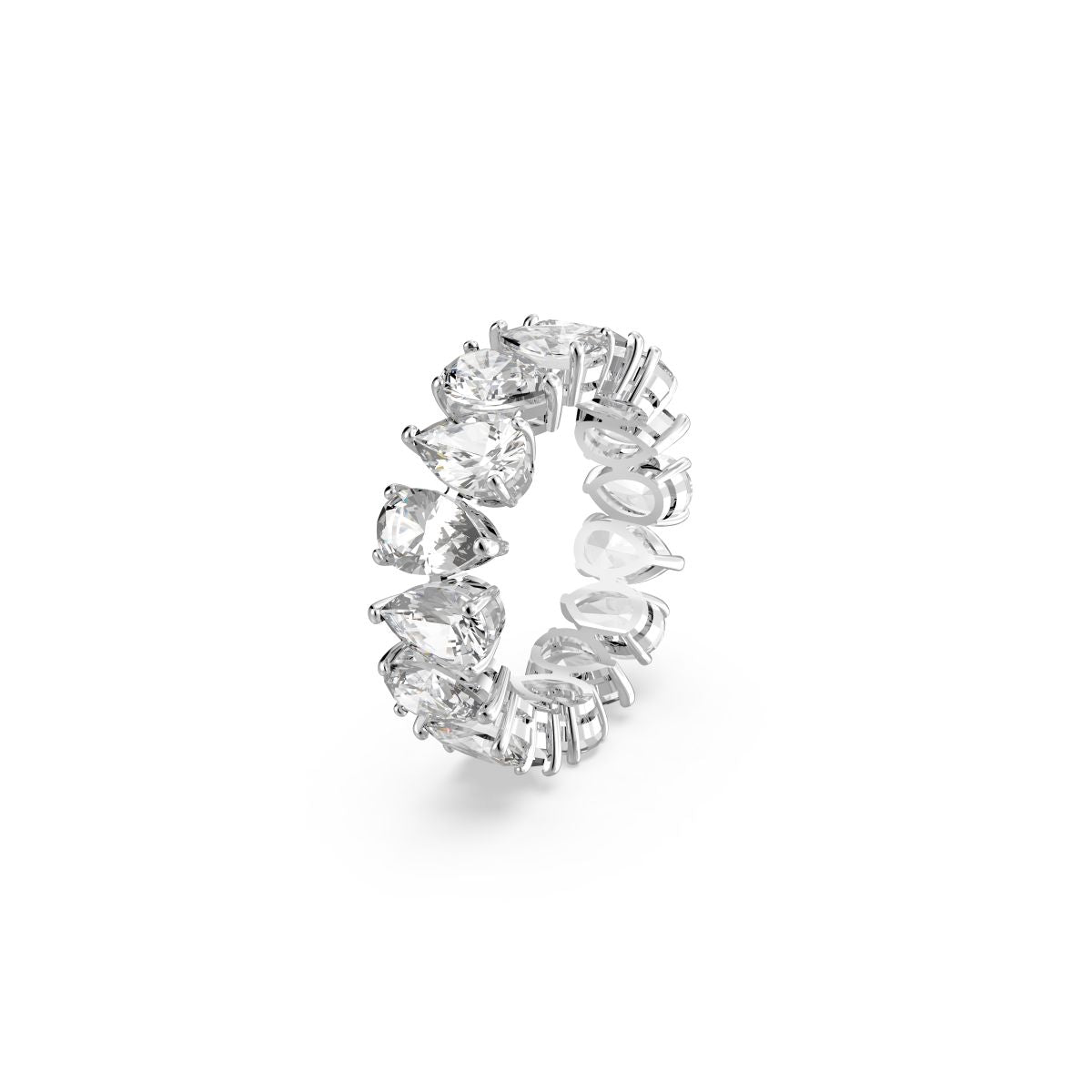 Matrix Vittore Ring, Tropfenschliff, Weiß, Rhodiniert