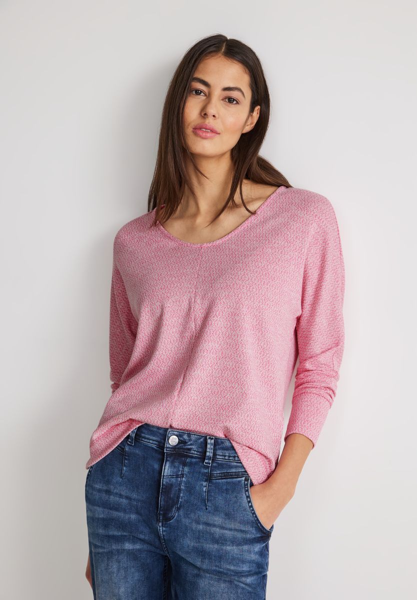 Zweifarbiges Langarmshirt