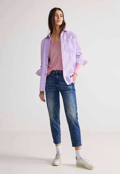 Zweifarbiges Langarmshirt