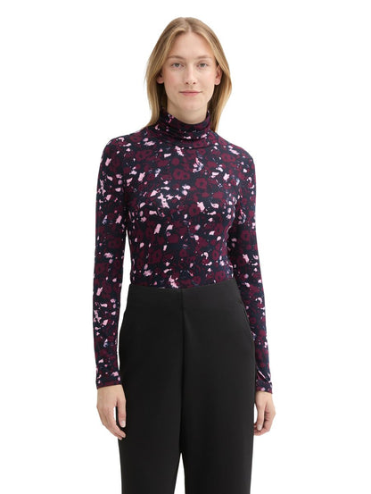 Longsleeve mit Rollkragen und Alloverprint
