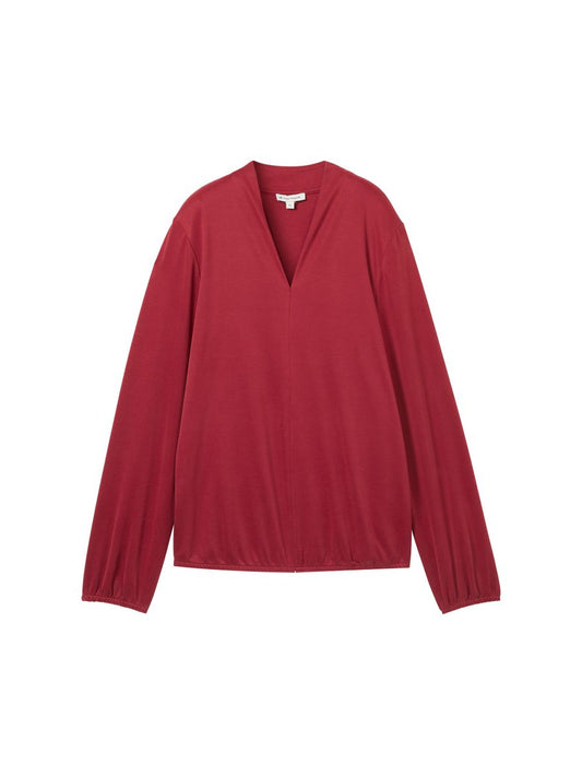 Langarmshirt mit V-Ausschnitt