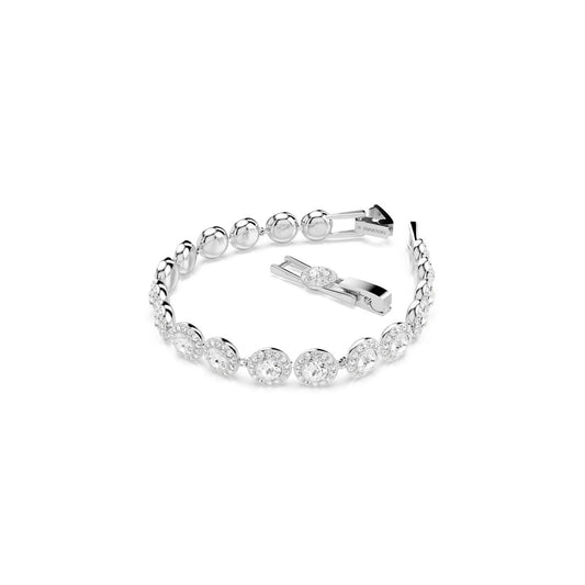 Una Armband, Rundschliff, Weiß, Rhodiniert