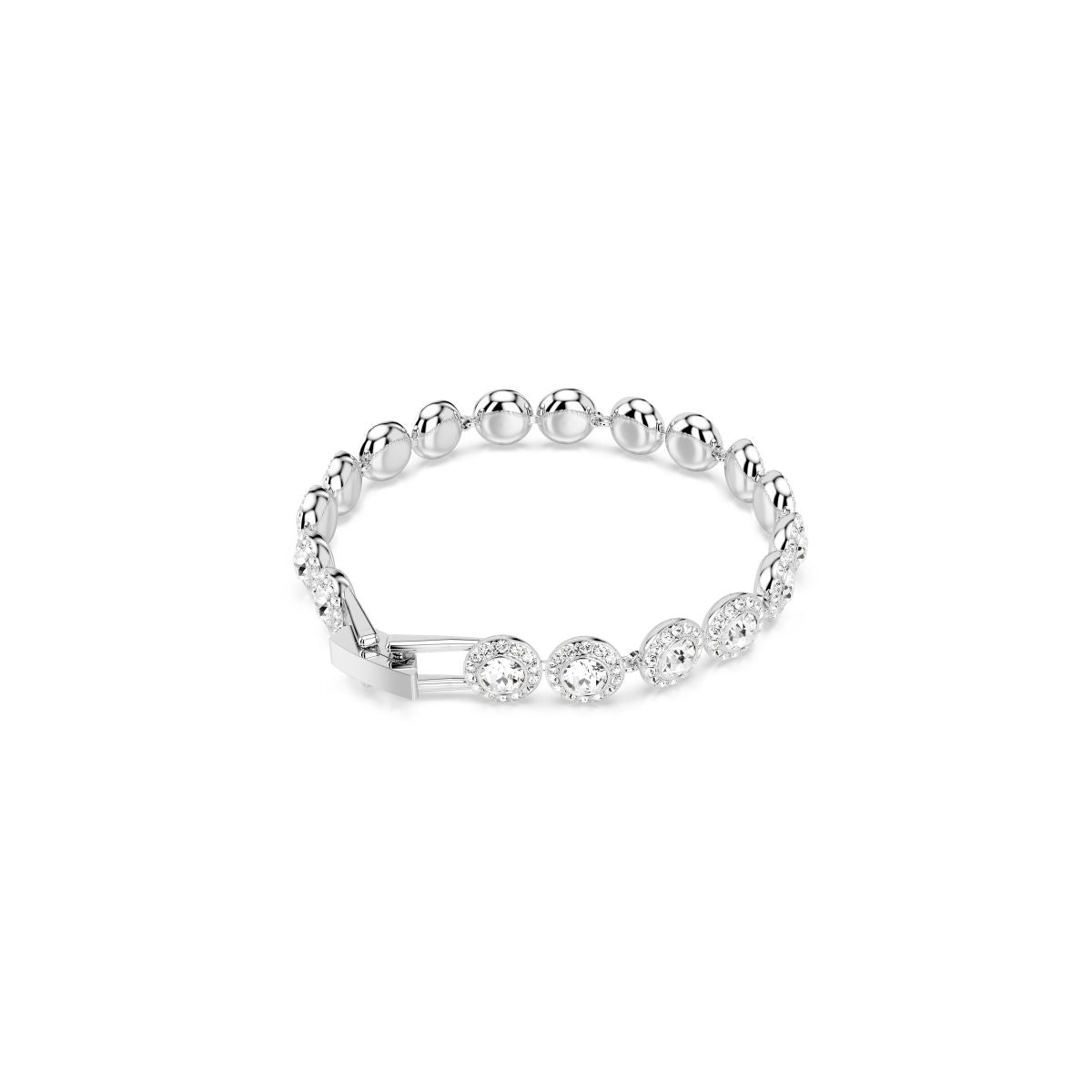 Una Armband, Rundschliff, Weiß, Rhodiniert