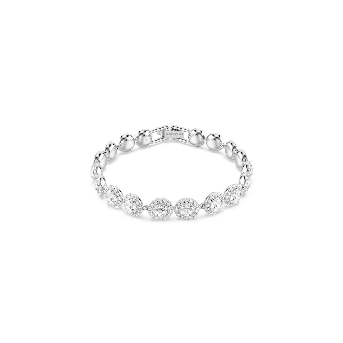 Una Armband, Rundschliff, Weiß, Rhodiniert