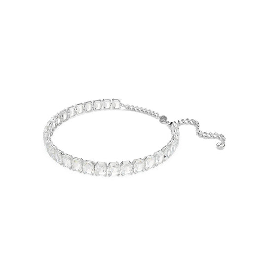 Millenia Halsband, Oktagon-Schliff, Weiß, Rhodiniert