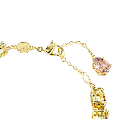 Gema Tennis Armband, Verschiedene Schliffe, Mehrfarbig, Goldlegierungsschicht