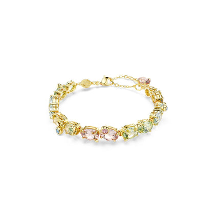 Gema Tennis Armband, Verschiedene Schliffe, Mehrfarbig, Goldlegierungsschicht