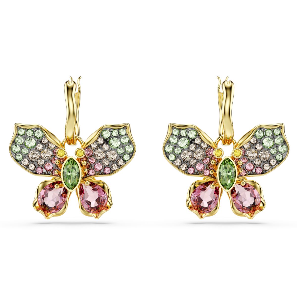 Idyllia Drop-Ohrhänger, Verschiedene Schliffe, Pavé, Schmetterling, Mehrfarbig, Metallmix