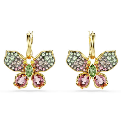 Idyllia Drop-Ohrhänger, Verschiedene Schliffe, Pavé, Schmetterling, Mehrfarbig, Metallmix