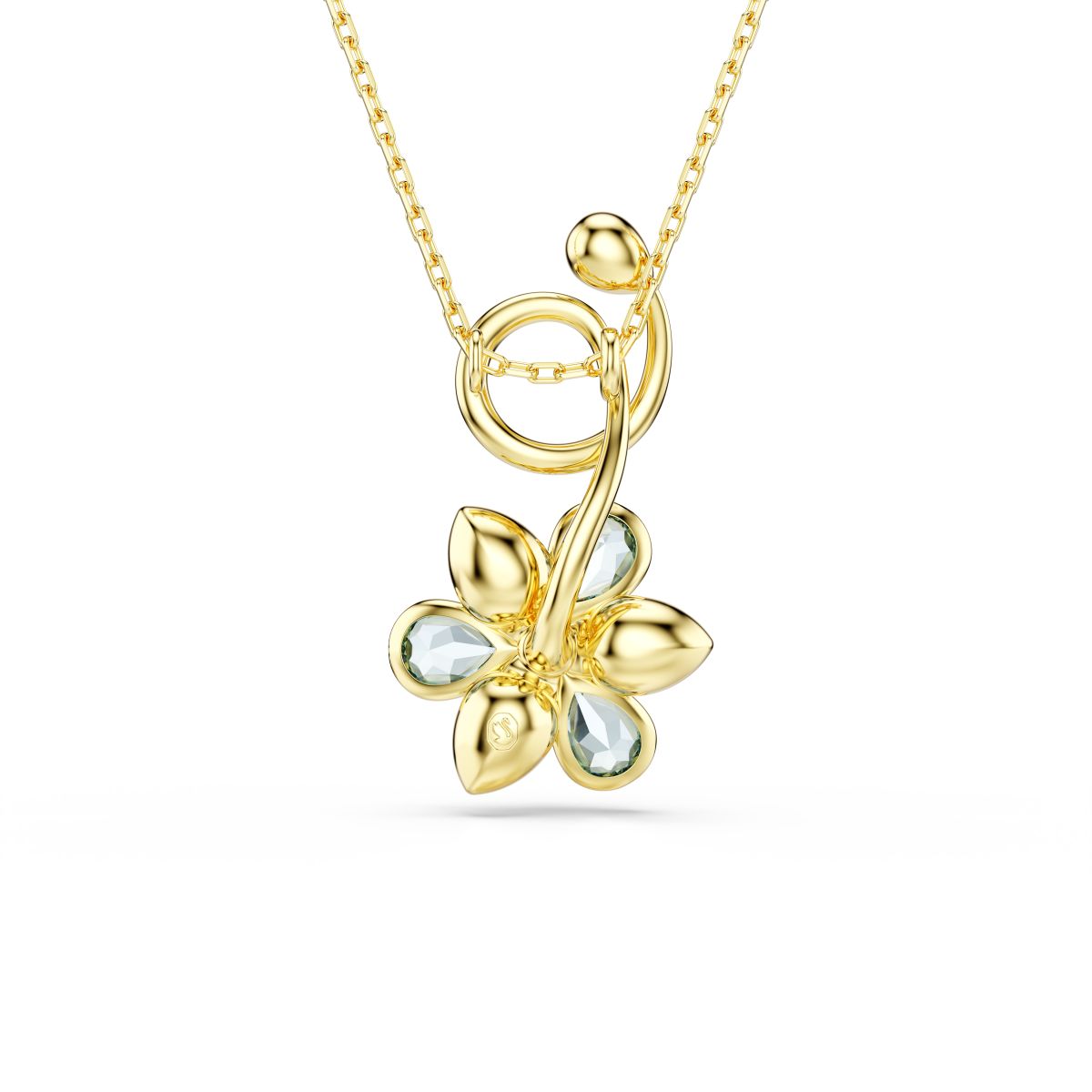 Idyllia Anhänger, Verschiedene Schliffe, Blume, Blau, Goldlegierungsschicht