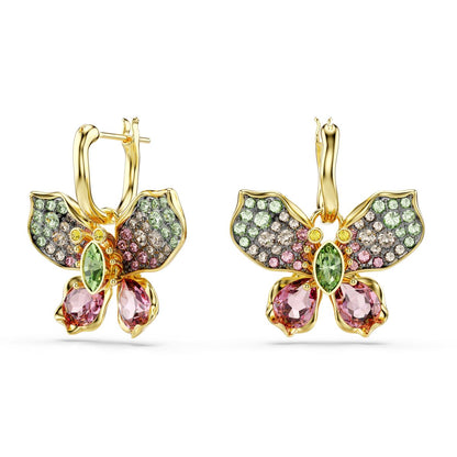 Idyllia Drop-Ohrhänger, Verschiedene Schliffe, Pavé, Schmetterling, Mehrfarbig, Metallmix