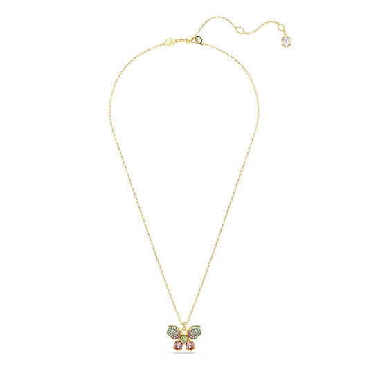 Idyllia Anhänger, Verschiedene Schliffe, Pavé, Schmetterling, Mehrfarbig, Metallmix