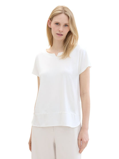 T-Shirt aus Materialmix