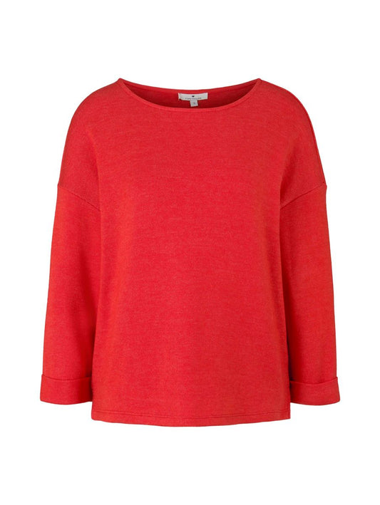 Meliertes Sweatshirt mit 3/4-Arm