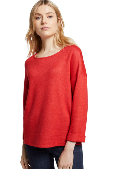 Meliertes Sweatshirt mit 3/4-Arm