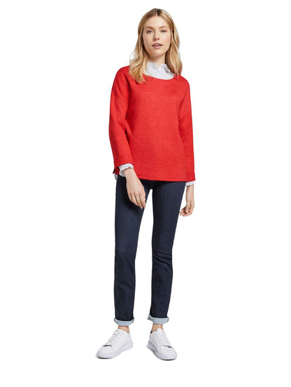 Meliertes Sweatshirt mit 3/4-Arm