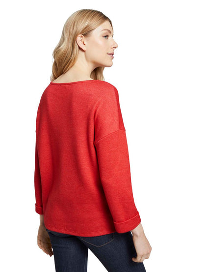 Meliertes Sweatshirt mit 3/4-Arm