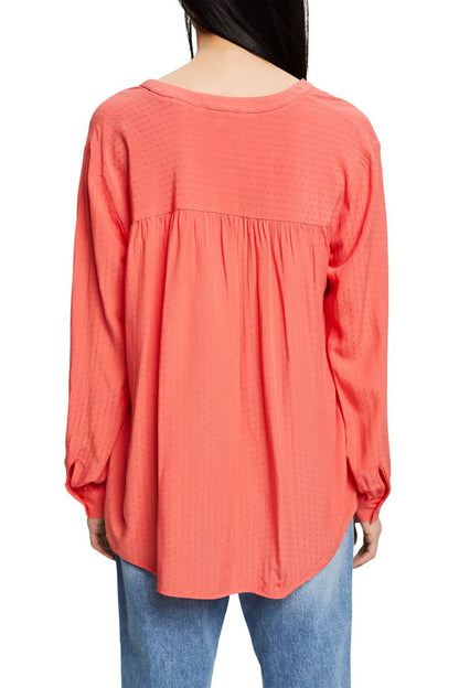 Bluse mit Webmuster, LENZING™ ECOVERO™