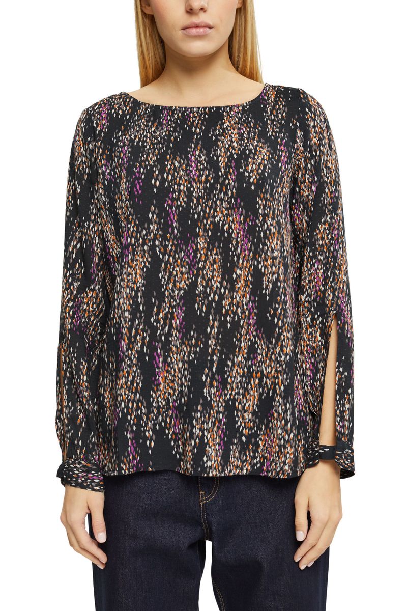 Bluse mit Muster und Cut-out am Ärmel
