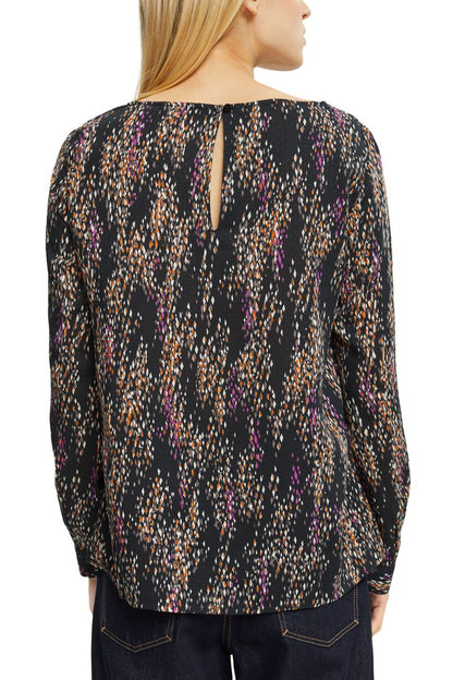 Bluse mit Muster und Cut-out am Ärmel