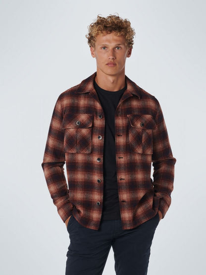 Overshirt Button Closure Check With Wool