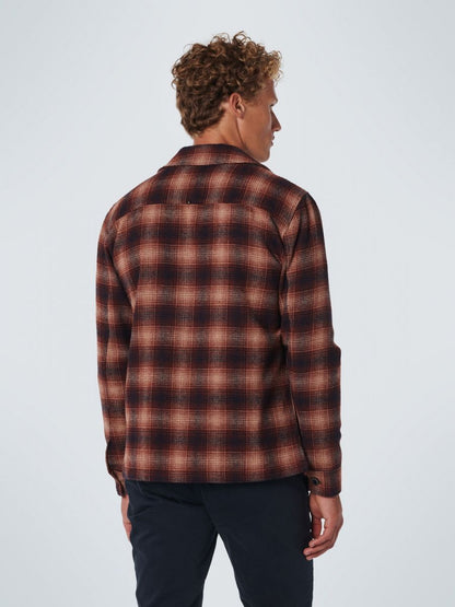 Overshirt Button Closure Check With Wool