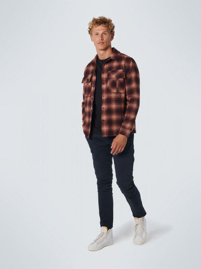 Overshirt Button Closure Check With Wool
