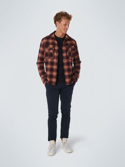 Overshirt Button Closure Check With Wool