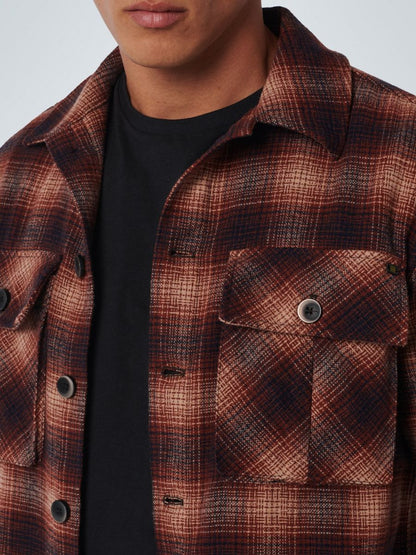 Overshirt Button Closure Check With Wool