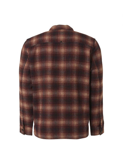 Overshirt Button Closure Check With Wool