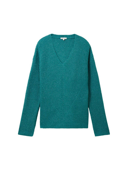 V-Ausschnitt Strickpullover