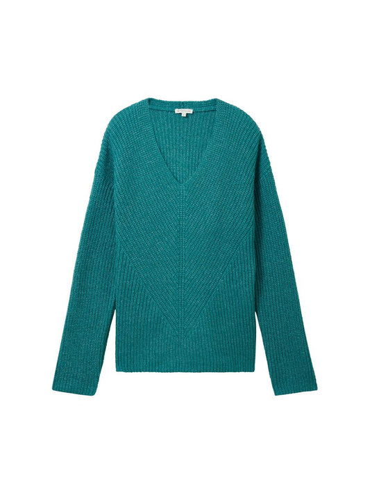V-Ausschnitt Strickpullover